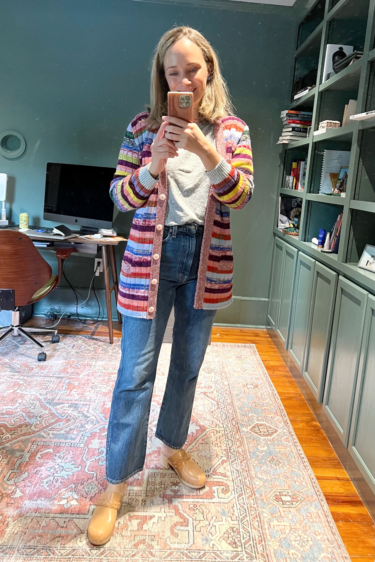 Gucci Cardigan Gucci Cardigan and clogs outfit