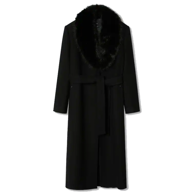 Faux Fur Collar Coat