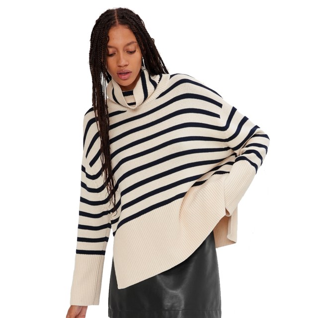 Gap Oversized Stripe Turtleneck