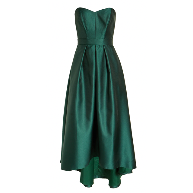 green strapless dress