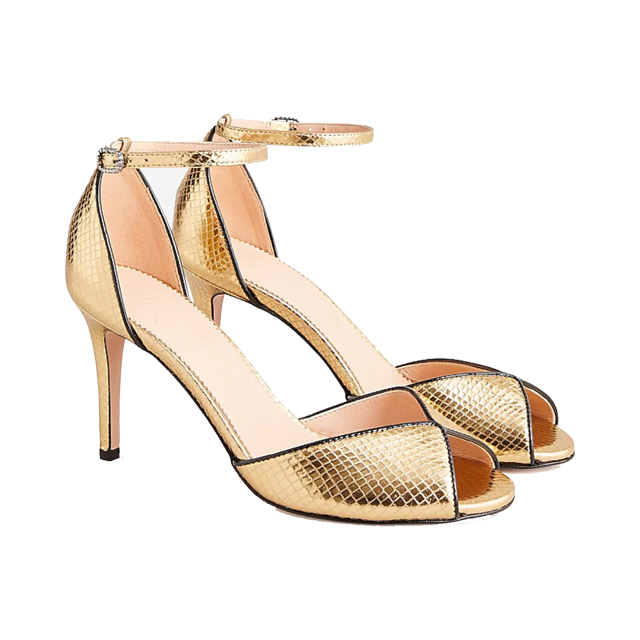 J.Crew Gold Peep Toe Sandals