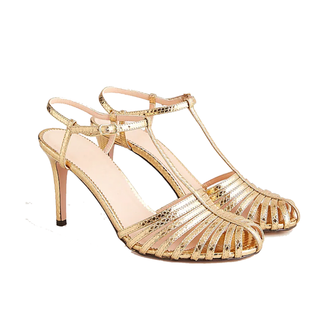 J.Crew Gold t-strap sandals