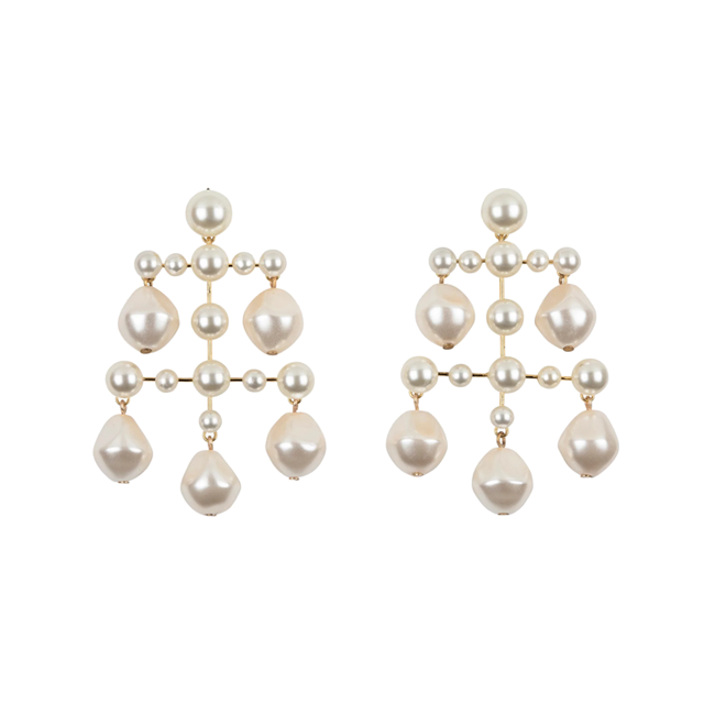 Jennifer Behr Pearl Chandelier Earrings