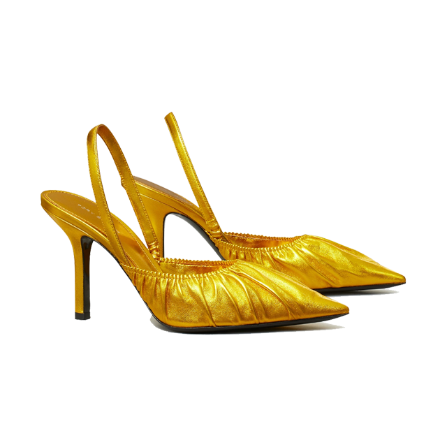 Tory Burch Gold Slingbacks